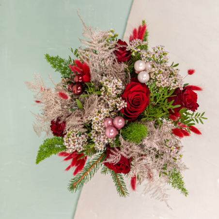 Bouquet de fleurs Noël Passion