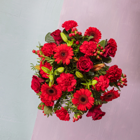 Bouquet du fleuriste rouge