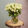 Bouquet de 35 roses blanches
