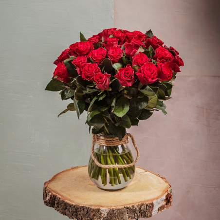 Bouquet de 35 roses rouges