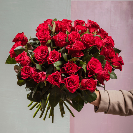 Bouquet de 35 roses rouges