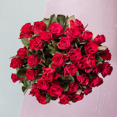 Bouquet de 35 roses rouges