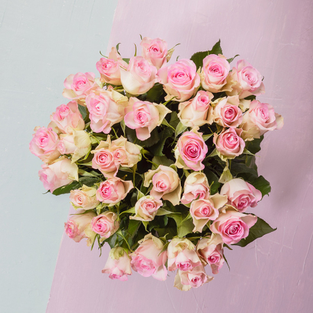 Bouquet de 35 roses roses