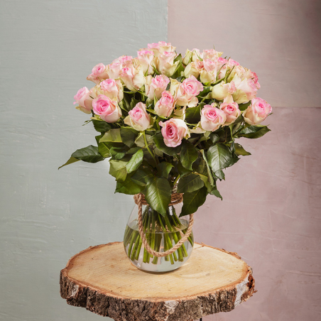 Bouquet de 35 roses roses