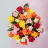 Bouquet de 35 roses multicolores