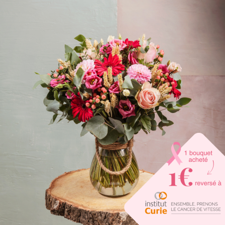 Bouquet du fleuriste rose spécial Octobre Rose
